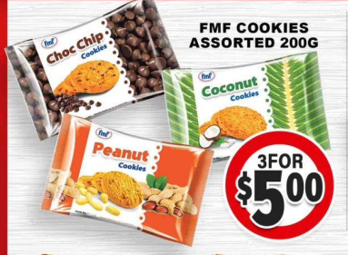 FMF Choc Chip, Peanut, Coconut Cookies — 200g