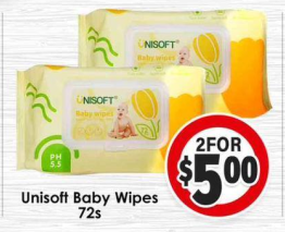 Unisoft Baby Wipes — 72s