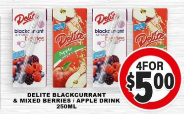 Delite Blackcurrant & Mixed Berries / Apple Drink — 250ml