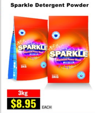 Sparkle Sparkle Detergent Powder — 3kg