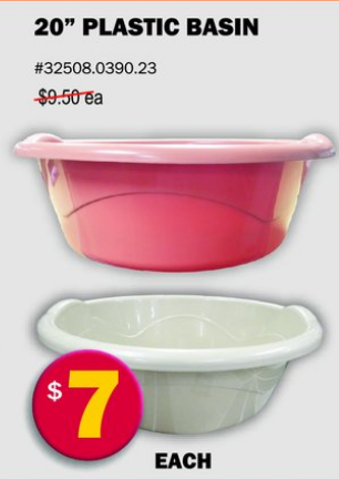 20" Plastic Basin — 20"