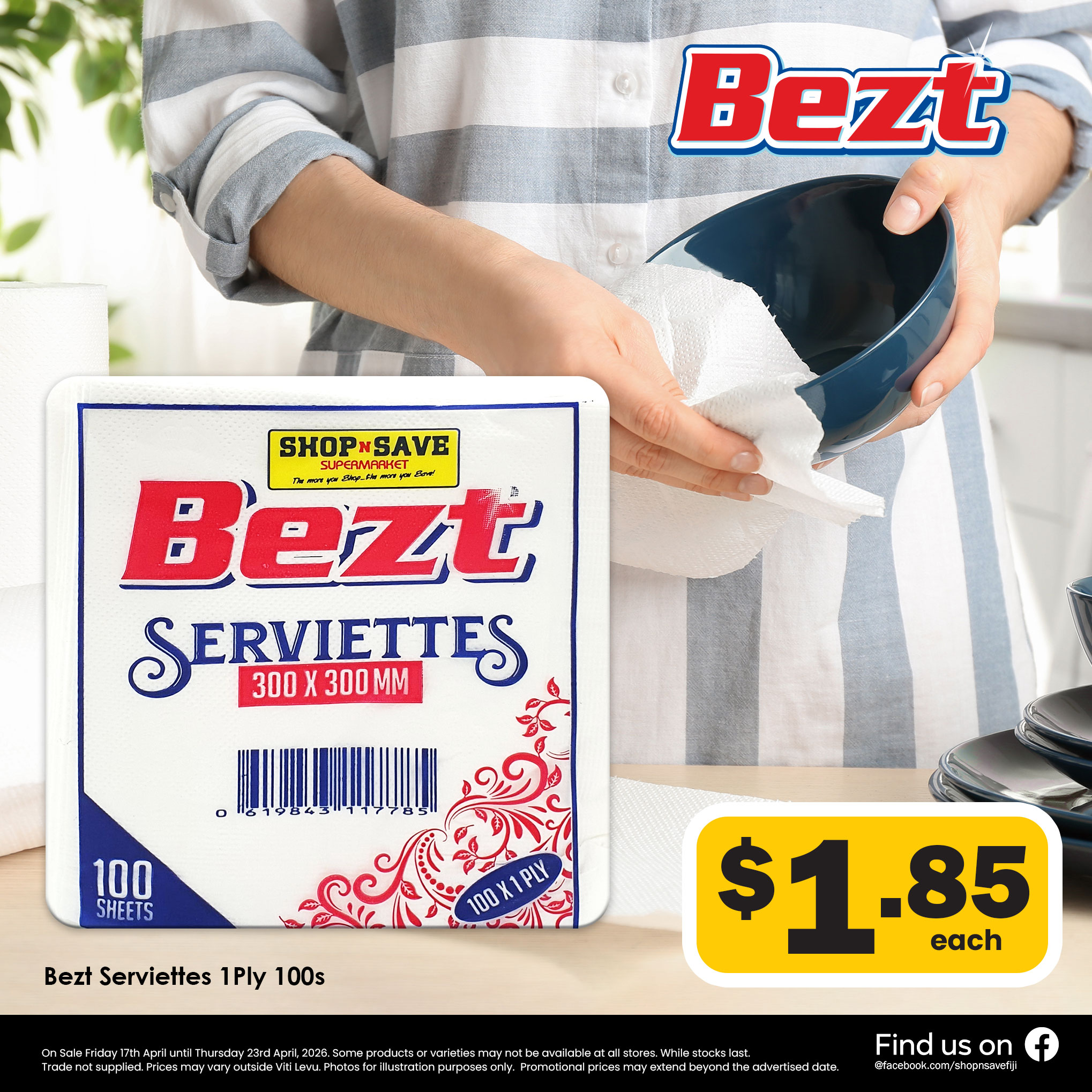 Bezt Serviettes 1 Ply 100s