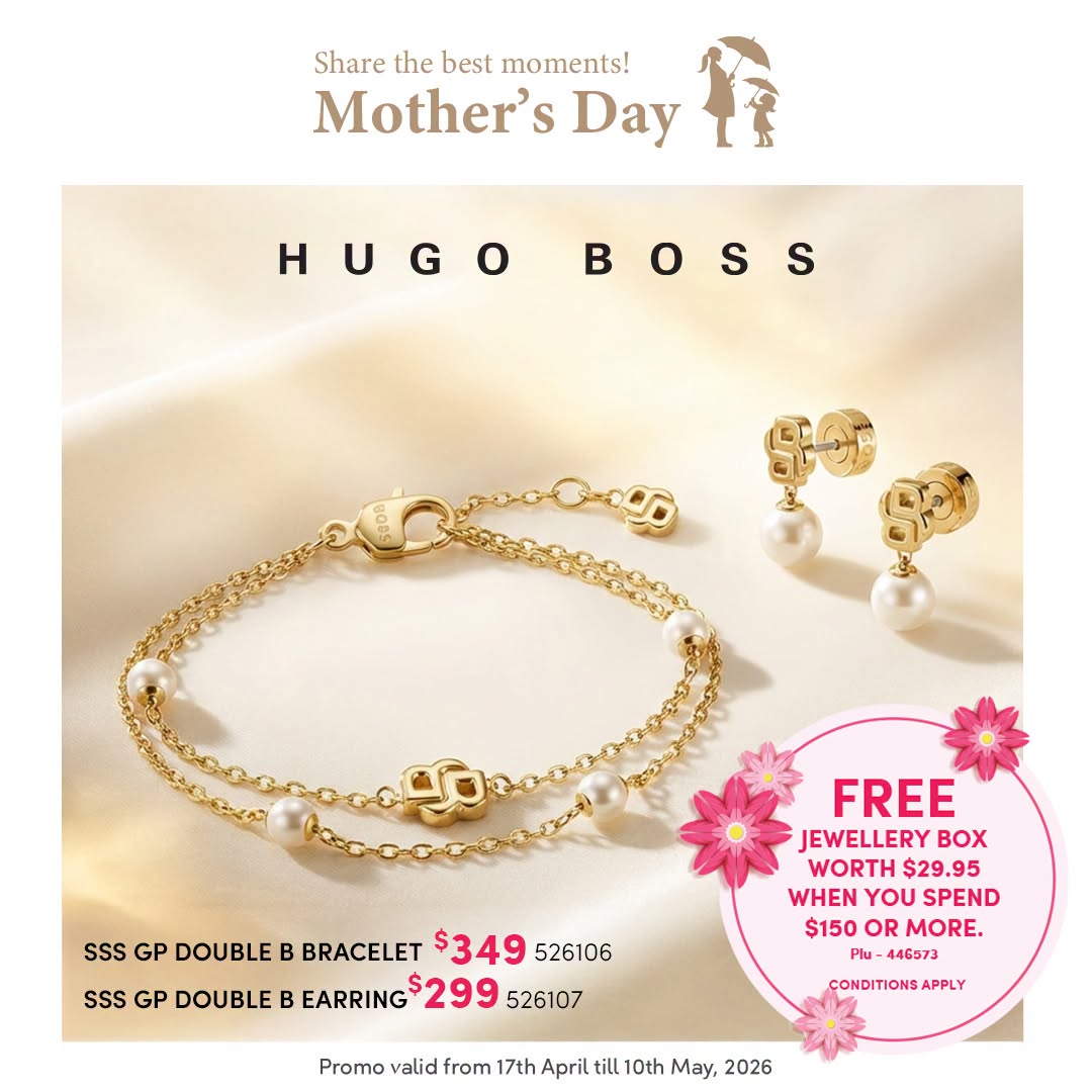 Hugo Boss Bracelet & Earring + Free Jewellery Box