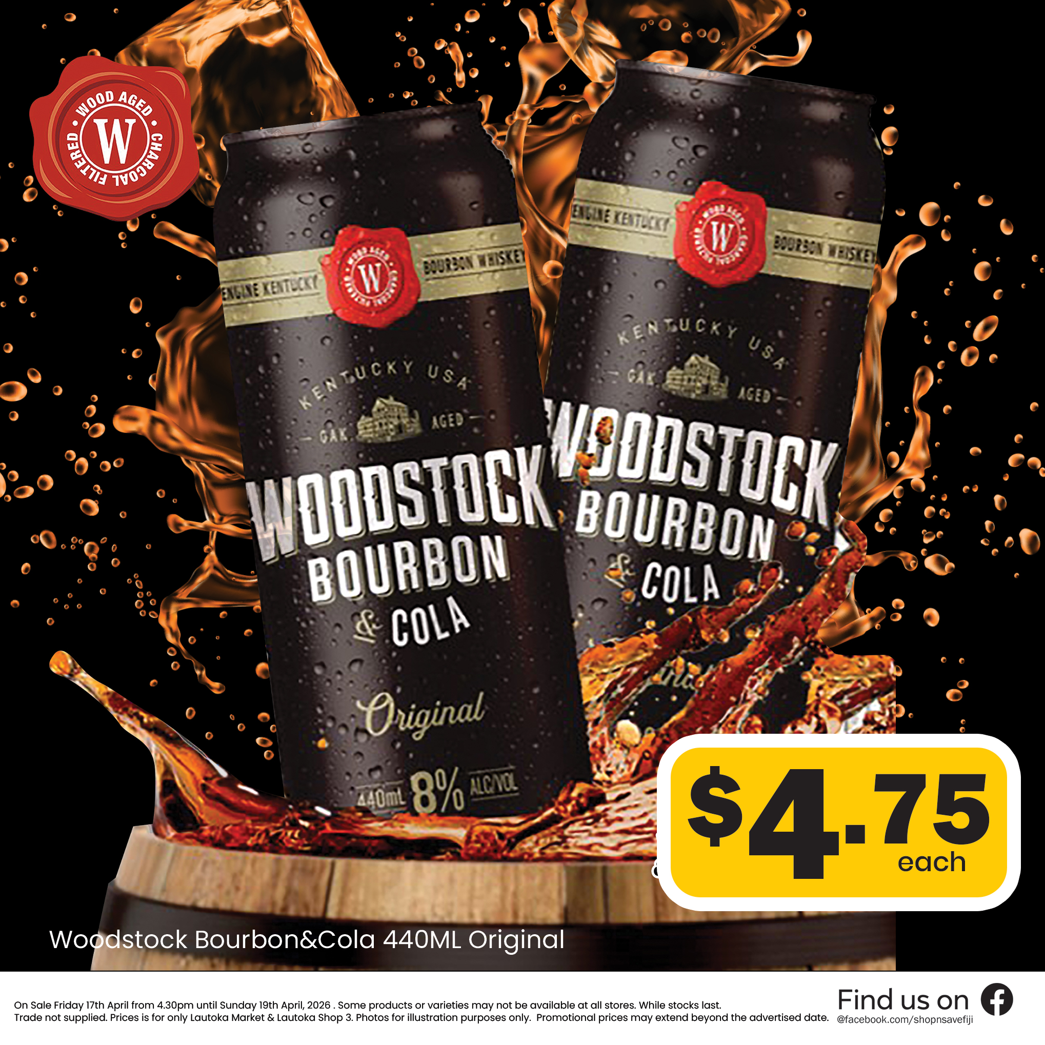 WOODSTOCK BOURBON COLA 8 % - 440ml