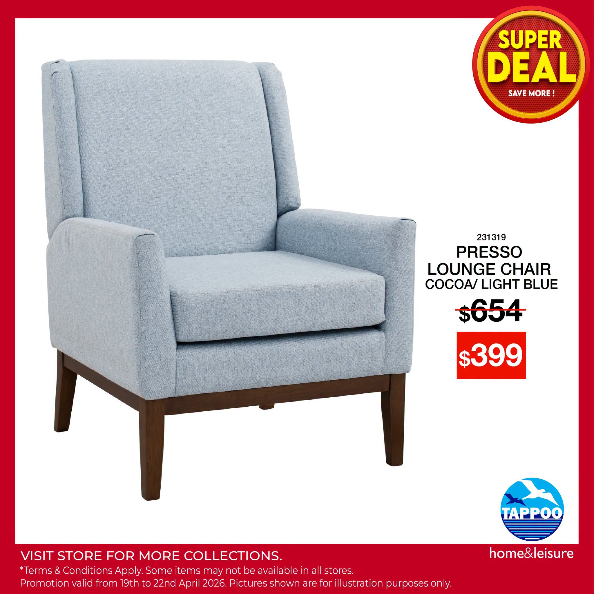 Presso Lounge Chair Cocoa / Light Blue - Super deal save more !