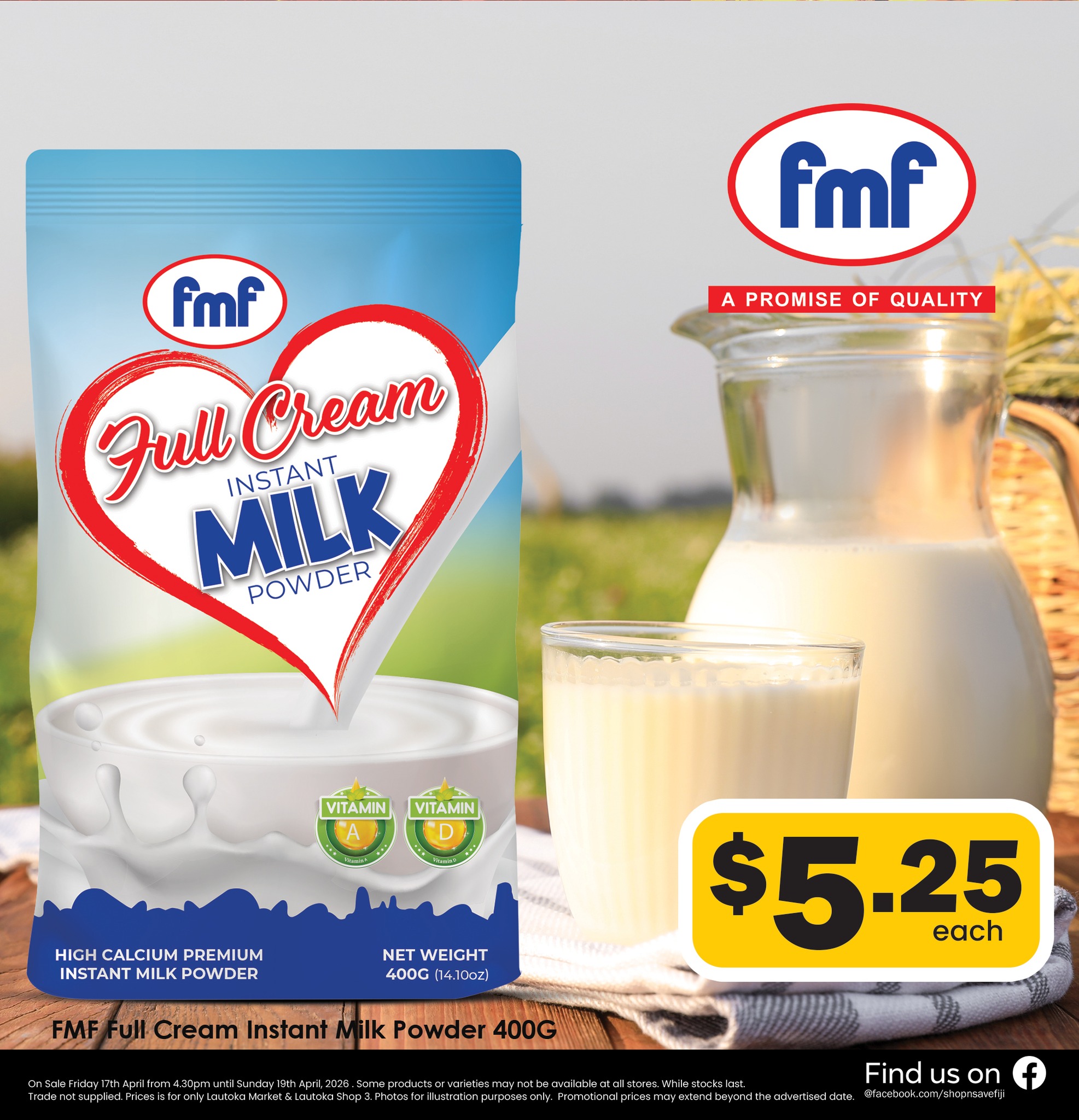 FMF full cream instant milk powder - 400g