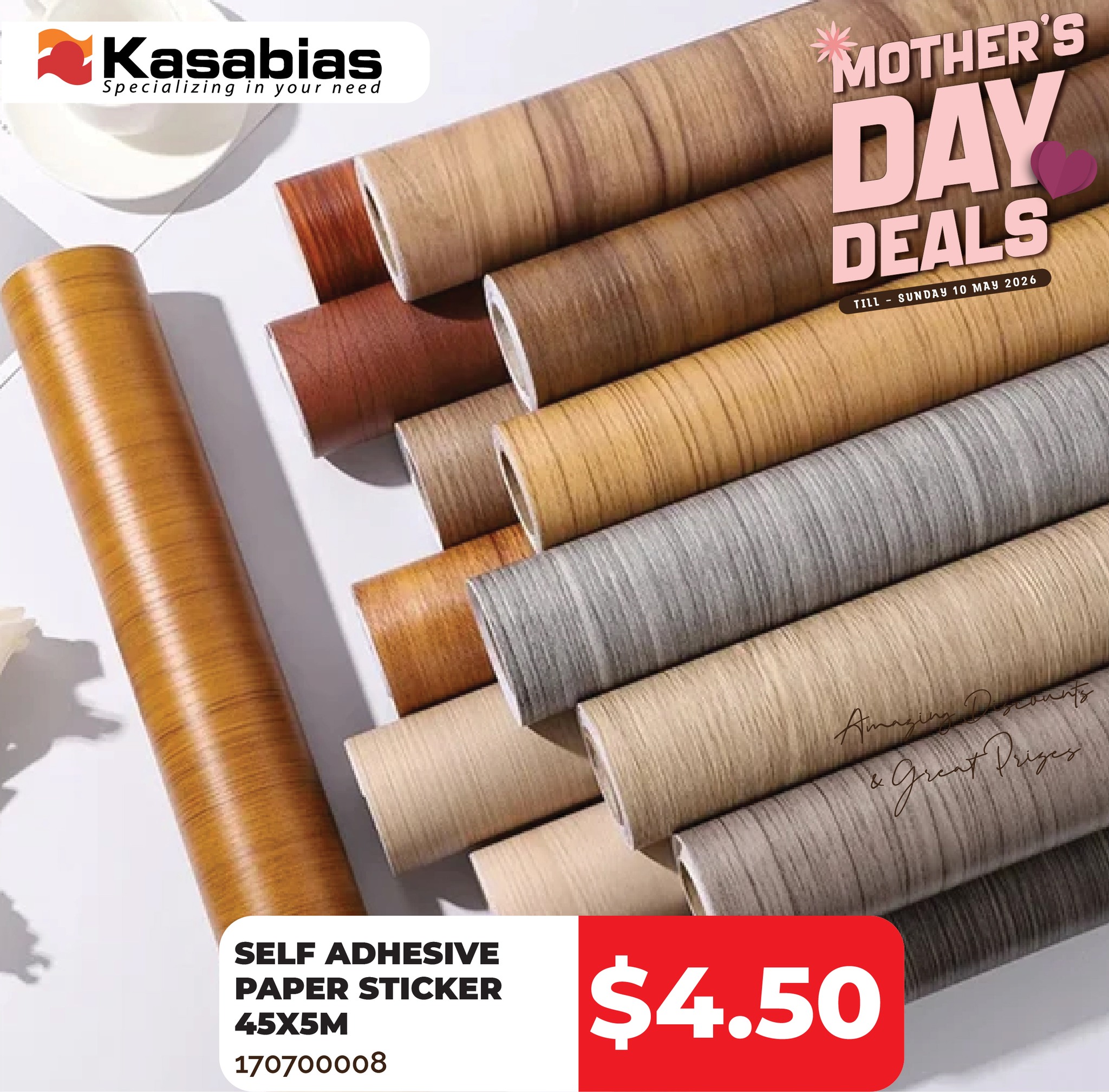 Self Adhesive Paper Sticker 45x5m