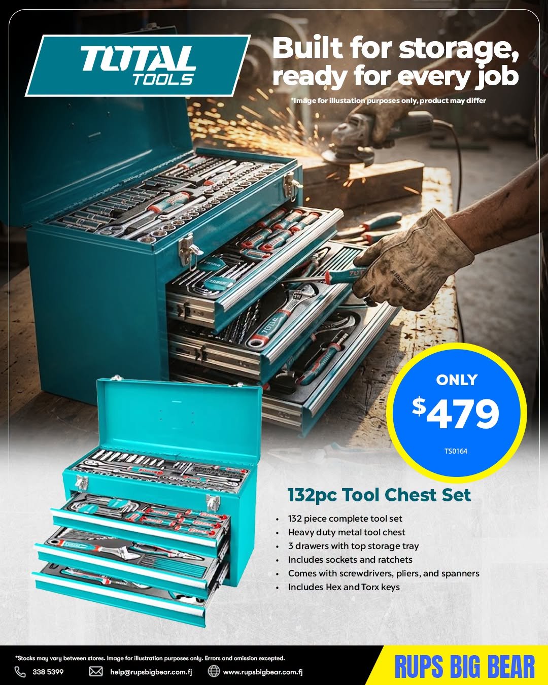Total Tools 132pc Tool Chest Set