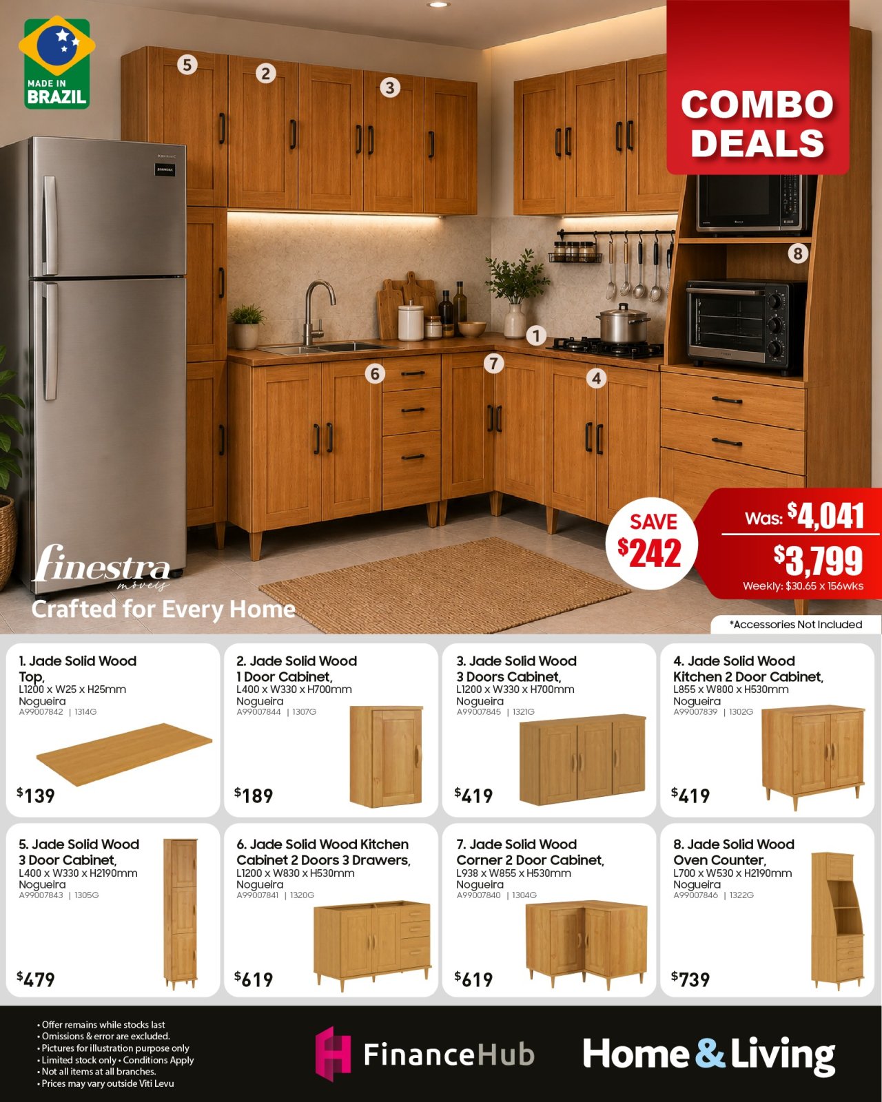 Jade Solid Wood Kitchen Combo Deals