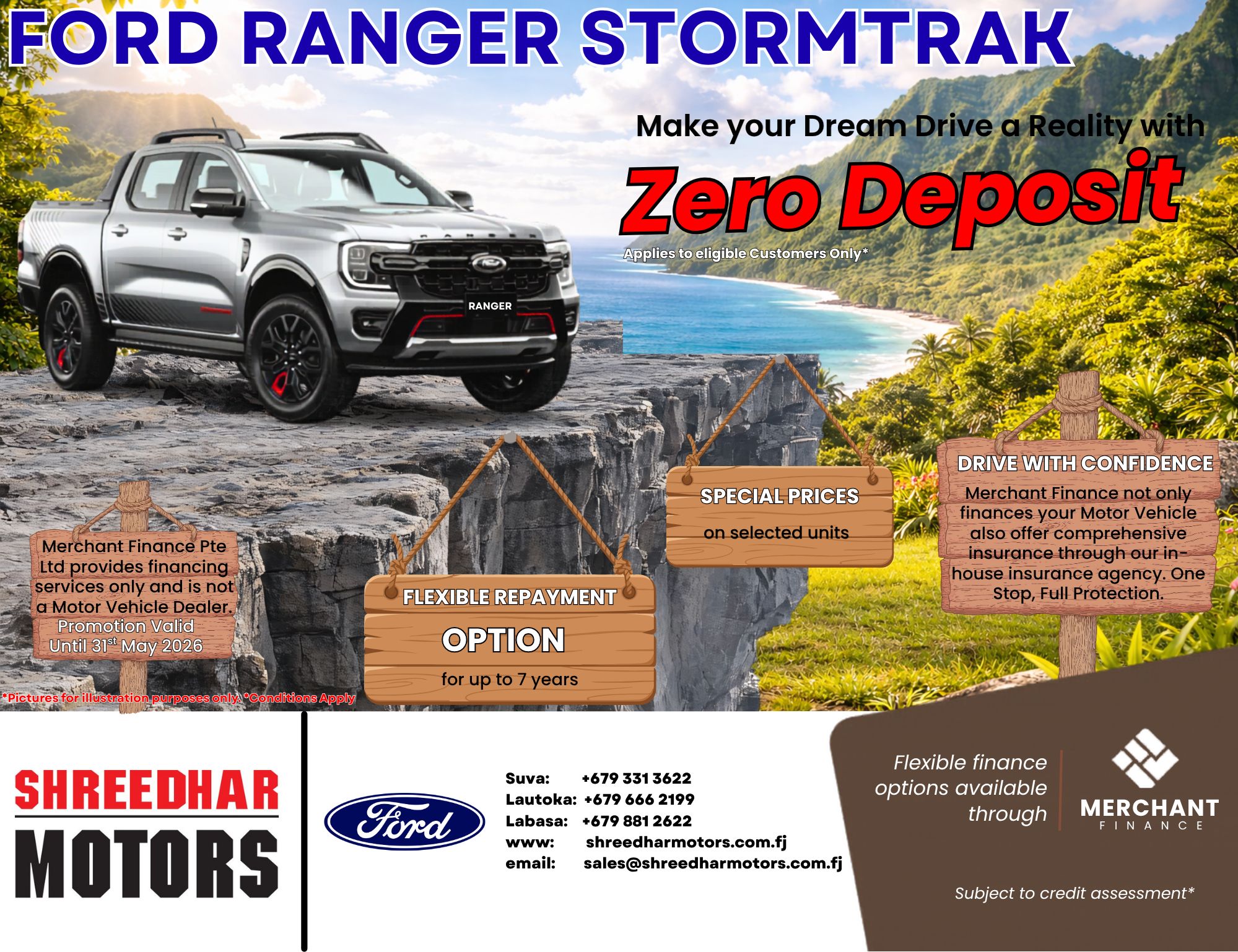 $0 Deposit Financing - Yes Zero Deposit : Ford Ranger Stormtrak