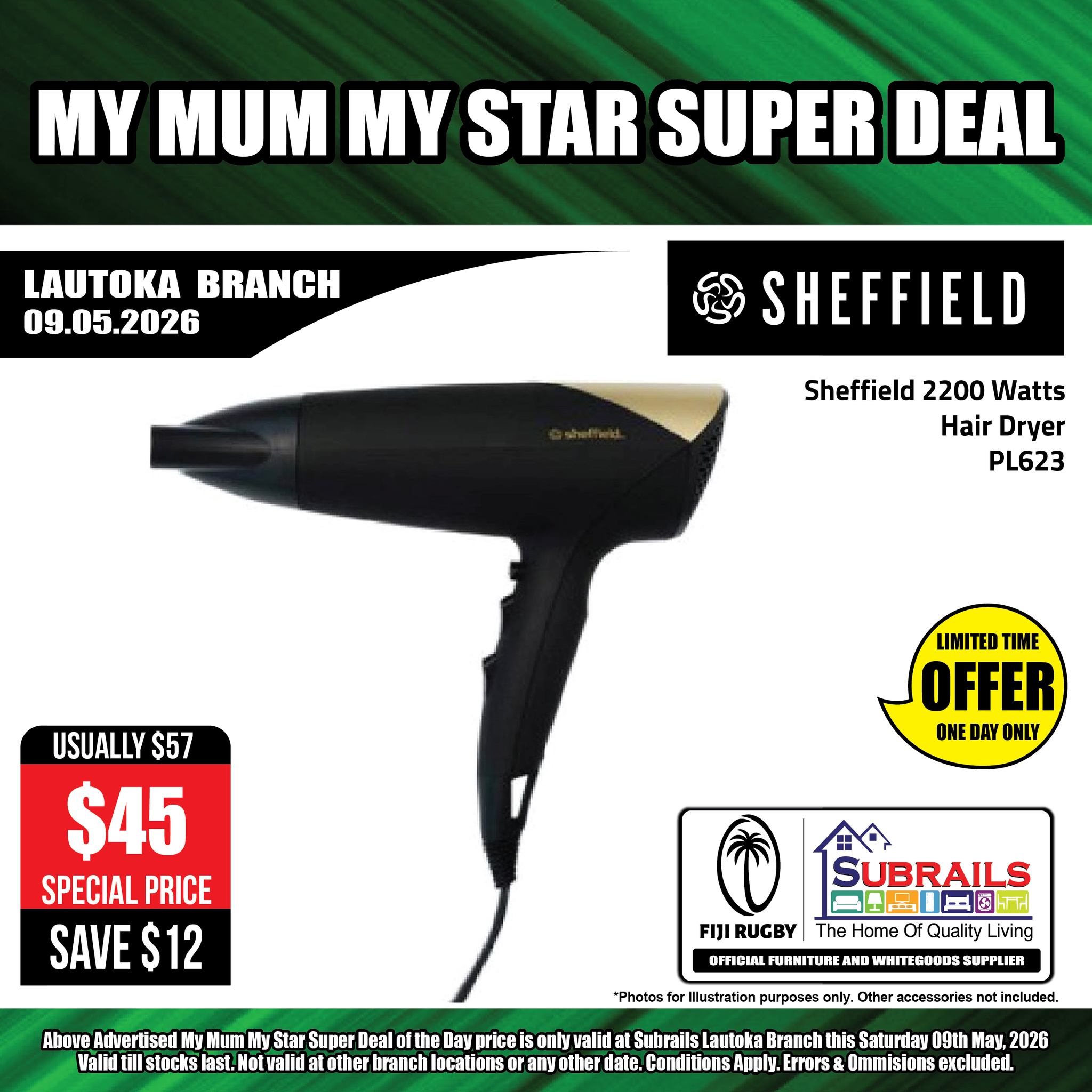 Sheffield 2200 Watts Hair Dryer PL623