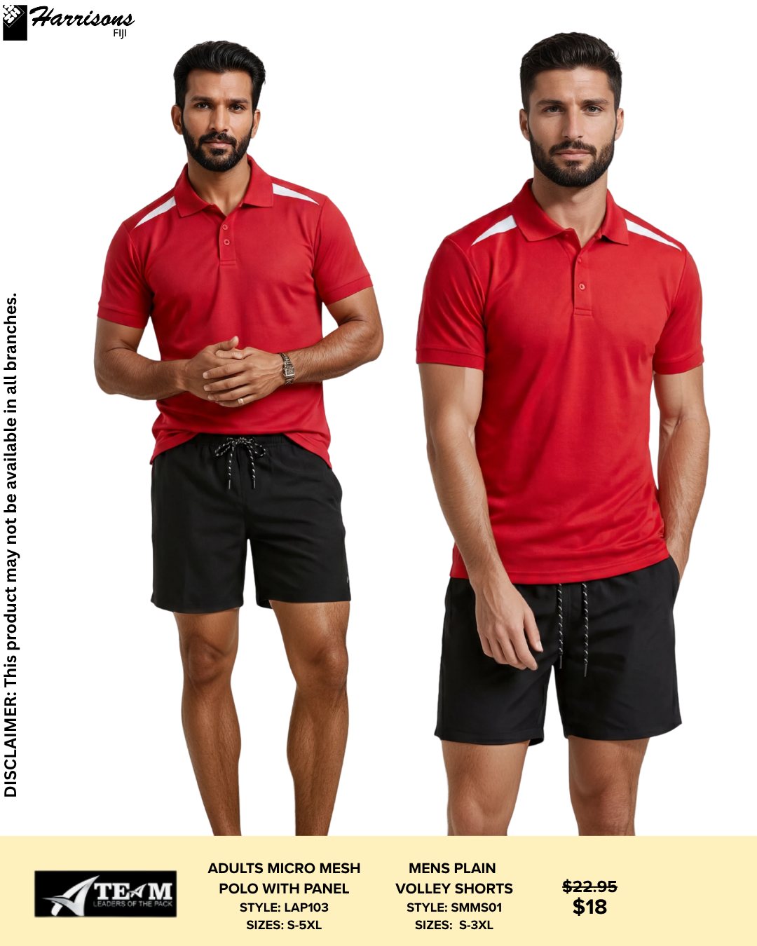 Adults Micro Mesh Polo & Mens Volley Shorts