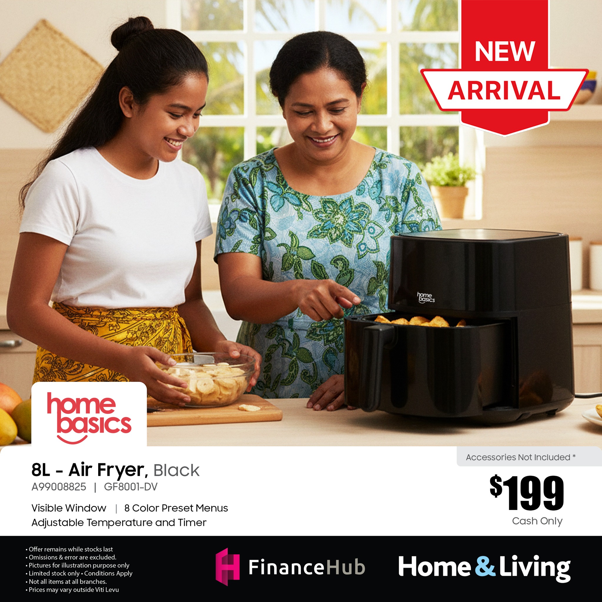 8L Air Fryer, Black
