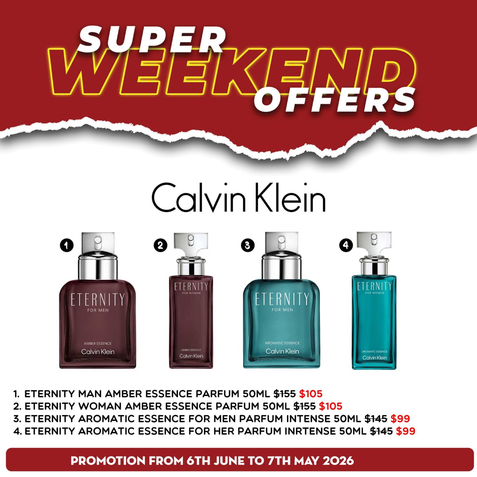 Calvin Klein Eternity Super Weekend Offers