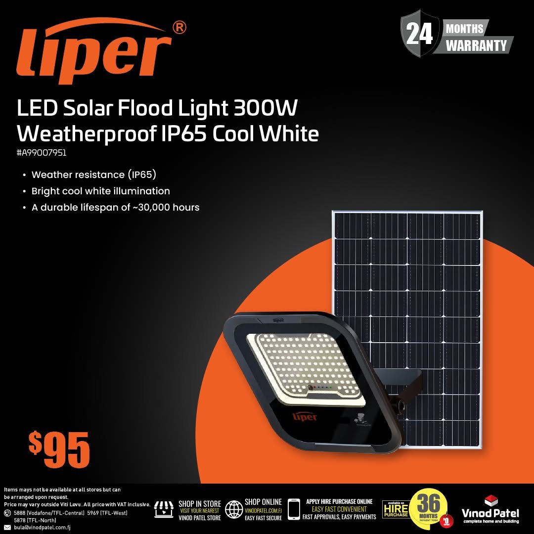 LED Solar Flood Light 300W Weatherproof IP65 Cool White