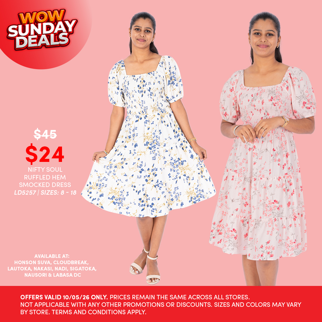 Nifty Soul Ruffled Hem Smocked Dress