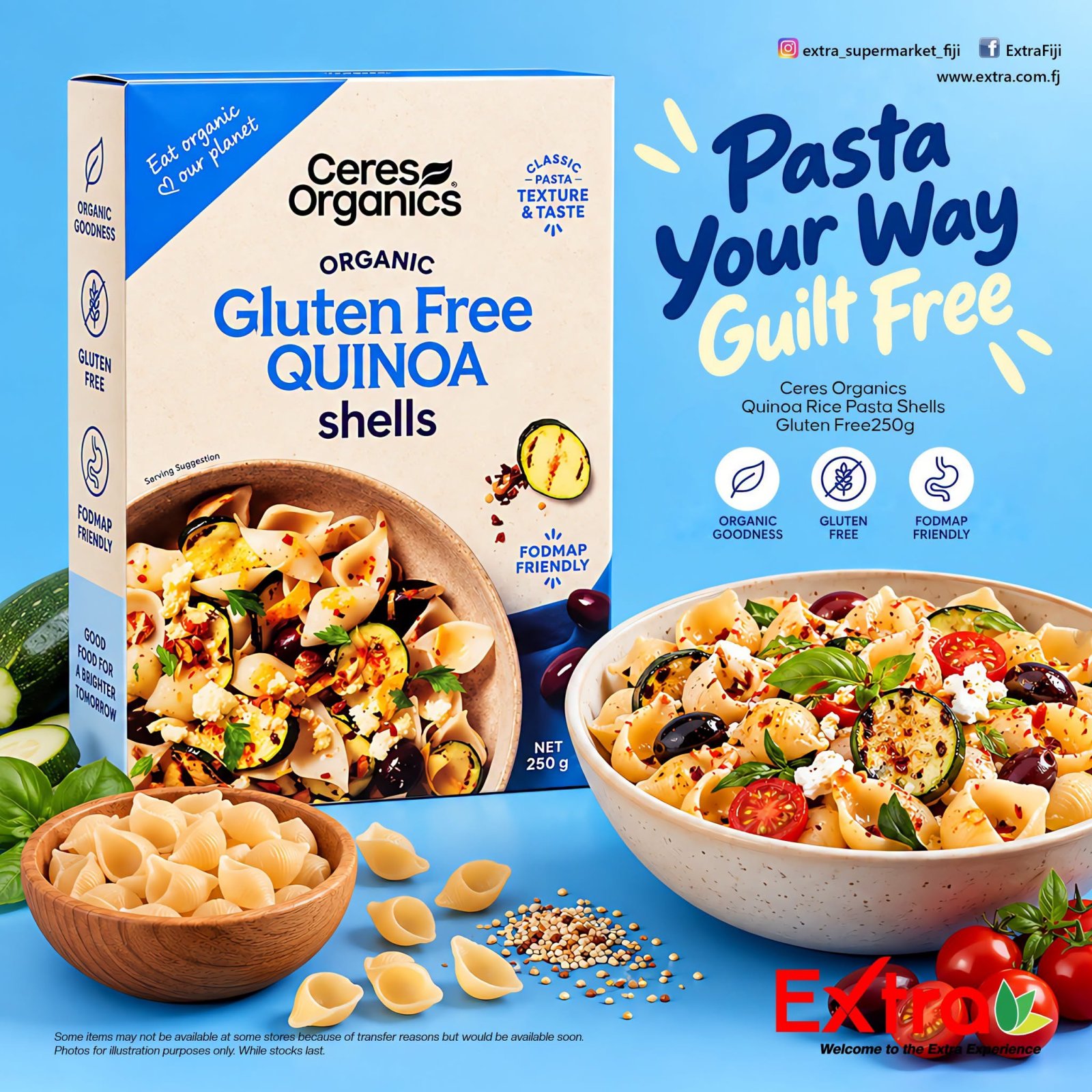 Ceres Organics Gluten Free Quinoa Rice Pasta Shells 250g