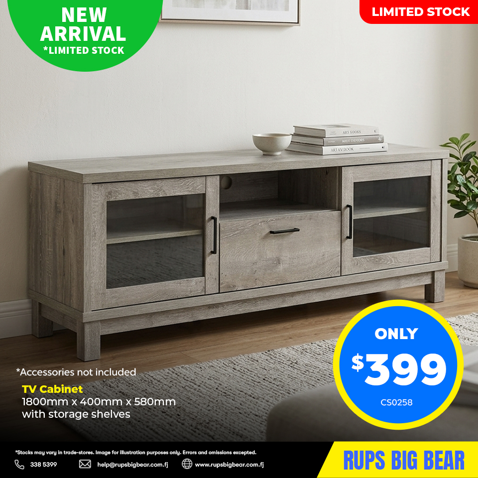 TV Cabinet with Storage Shelves