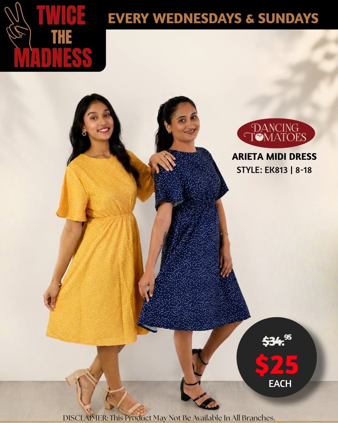 Arieta Midi Dress - Twice the Madness