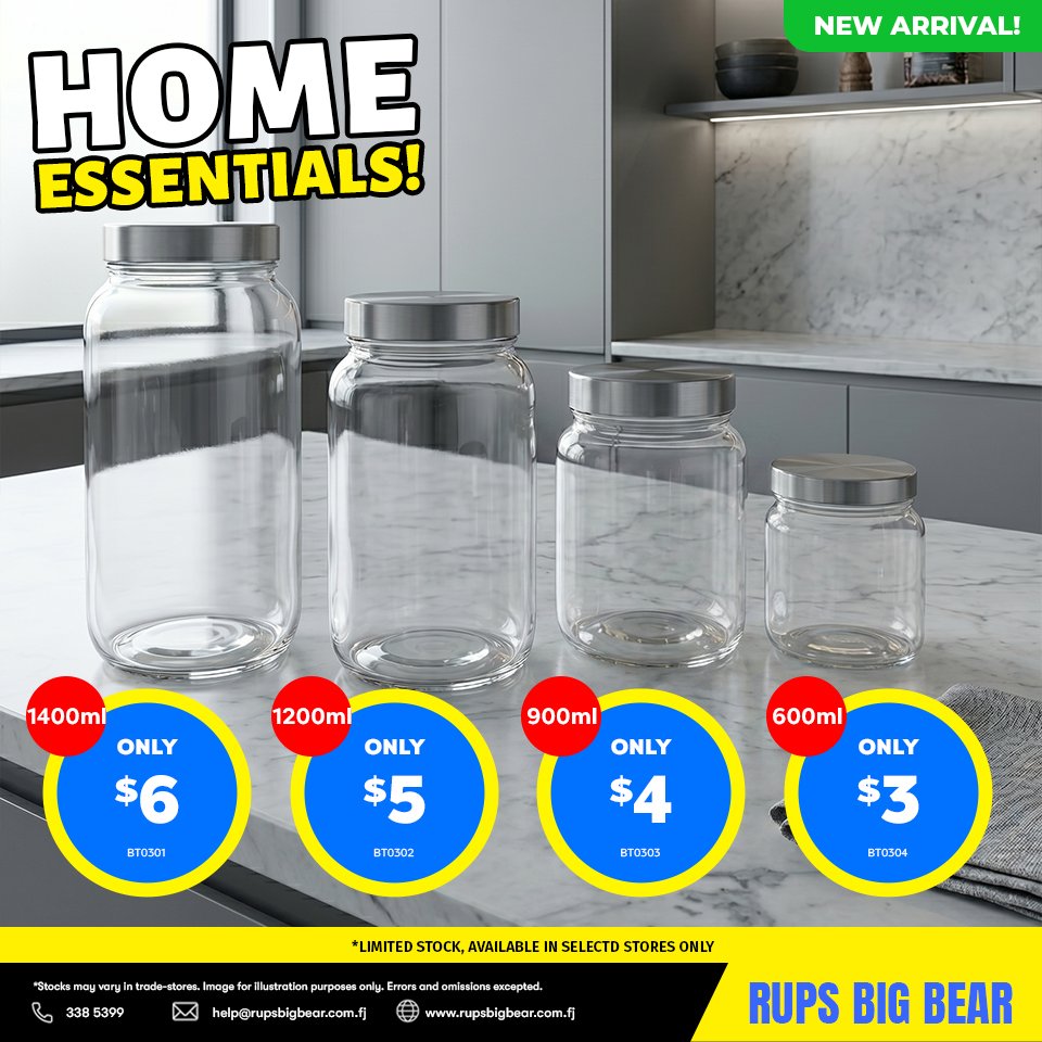 Home Essentials Glass Storage Jars
