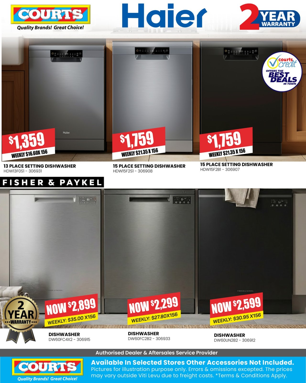 Haier & Fisher & Paykel Dishwashers