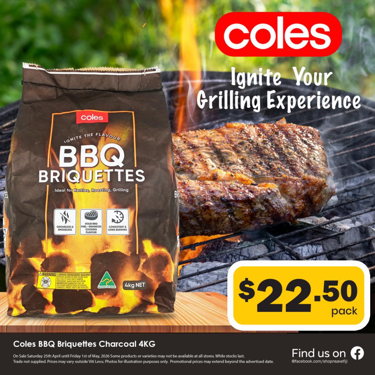 Coles BBQ Briquettes Charcoal 4KG