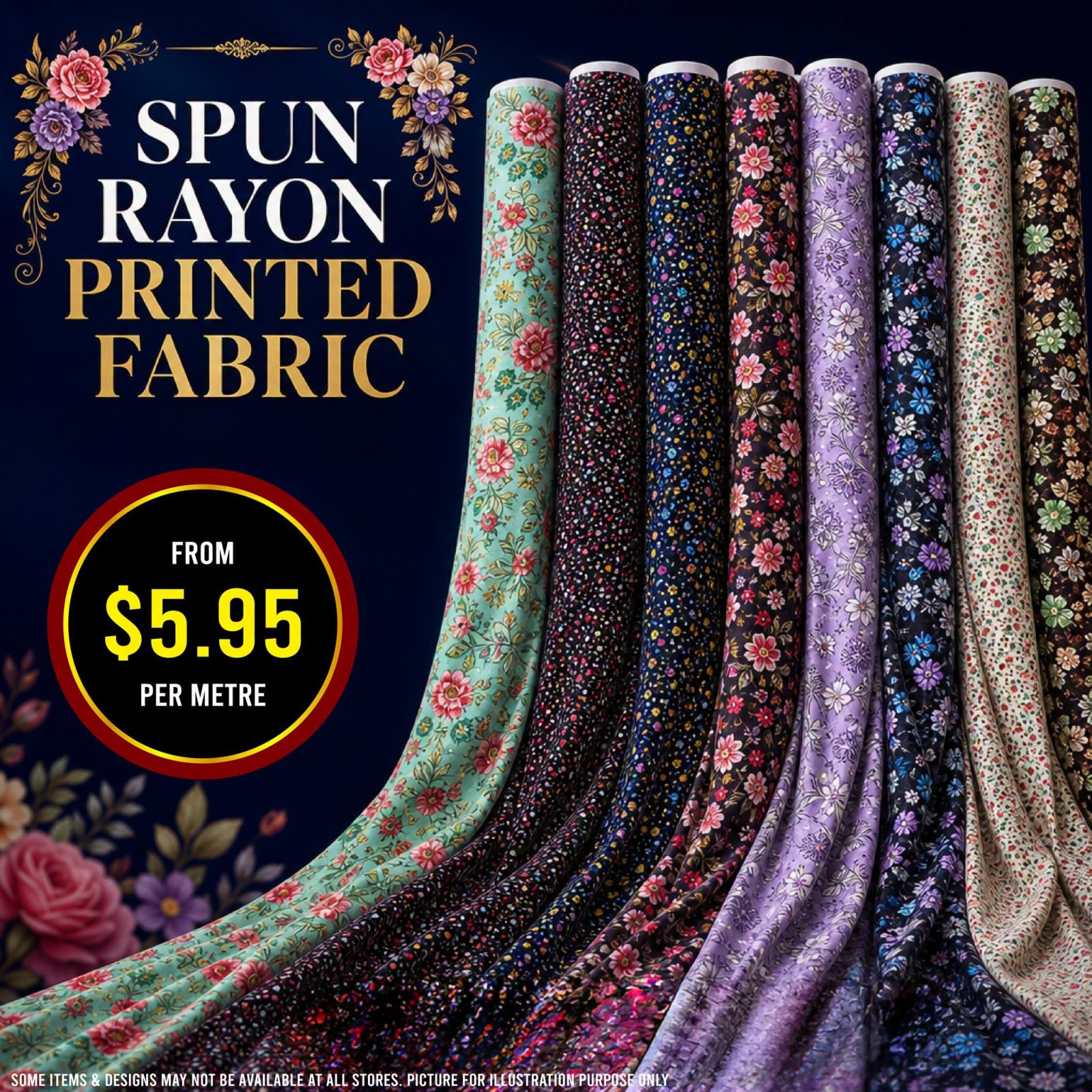 Spun Rayon Printed Fabric