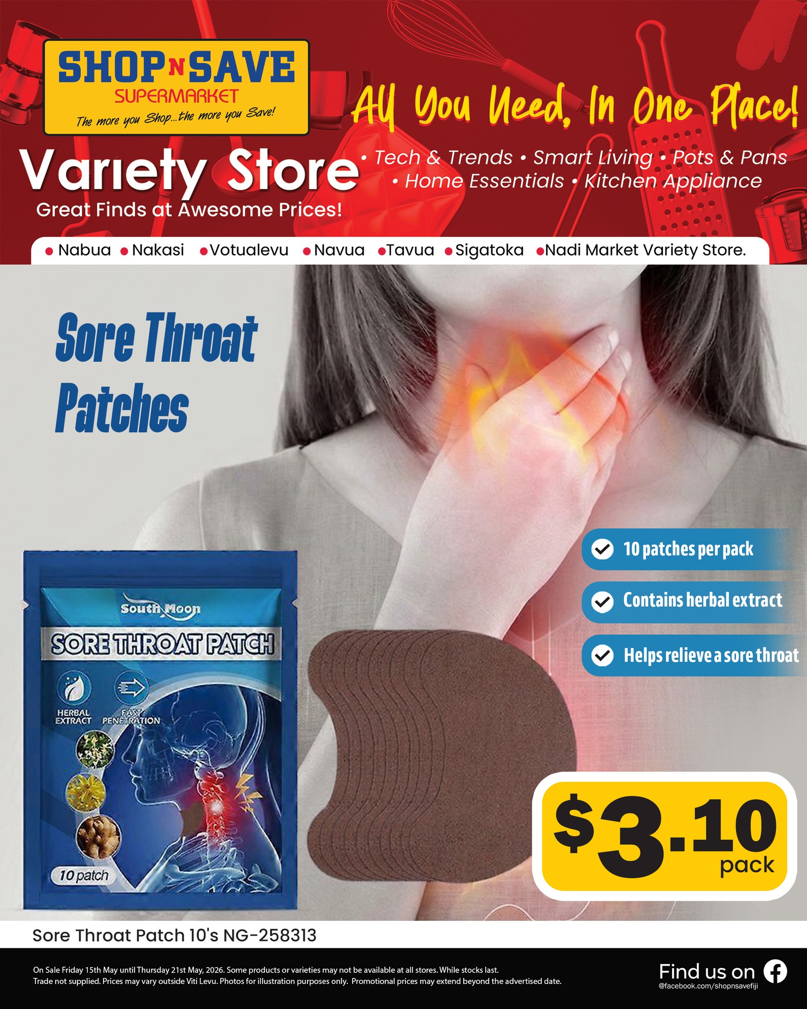 Sore Throat Patches 10's
