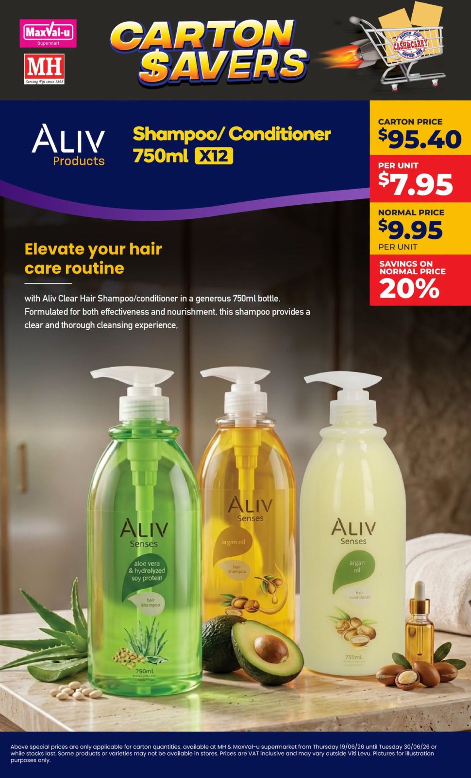 Aliv Shampoo/Conditioner 750ml — Carton Savers