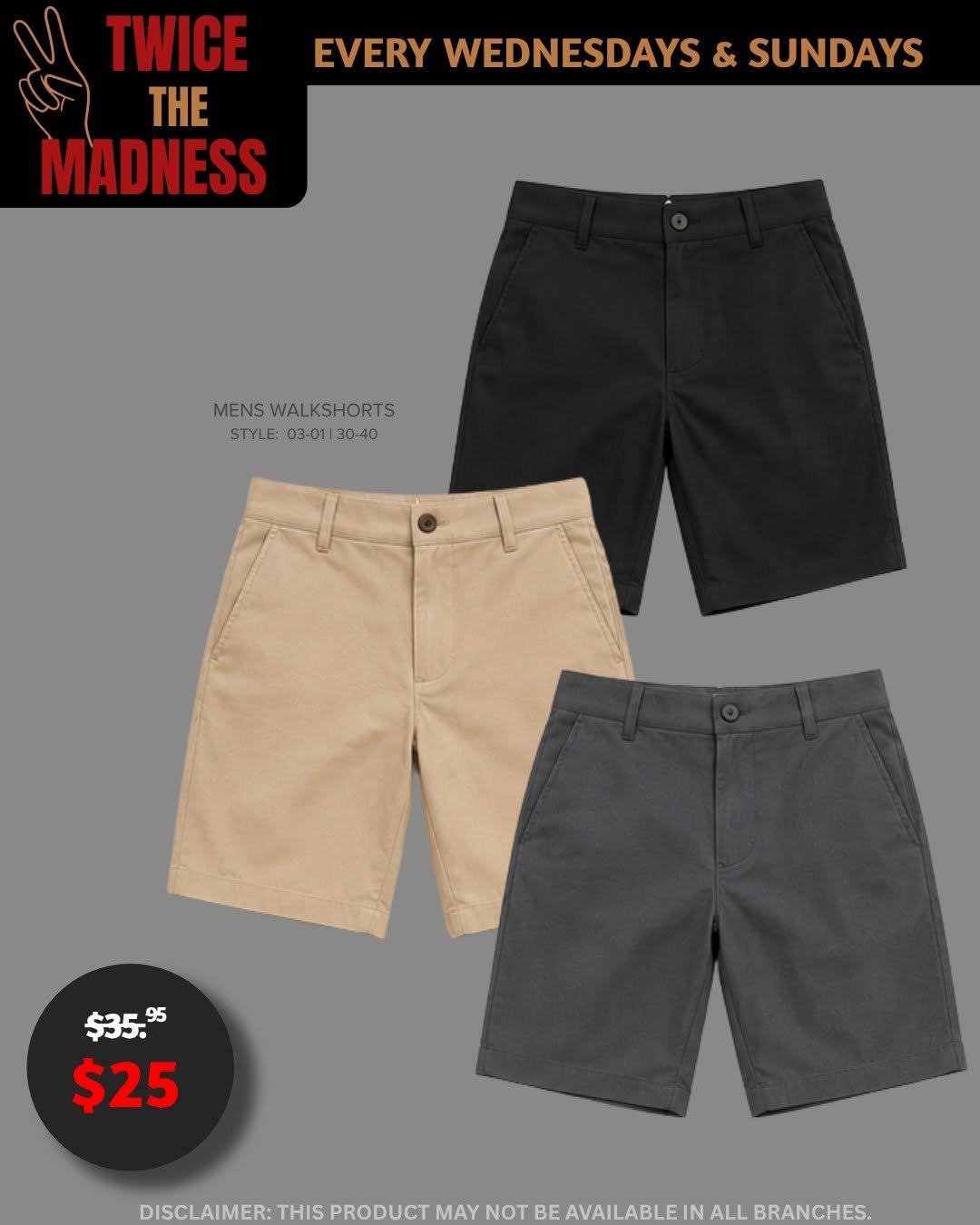 Twice the Madness – Mens Walkshorts