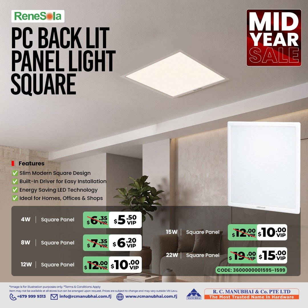 PC Back Lit Panel Light Square