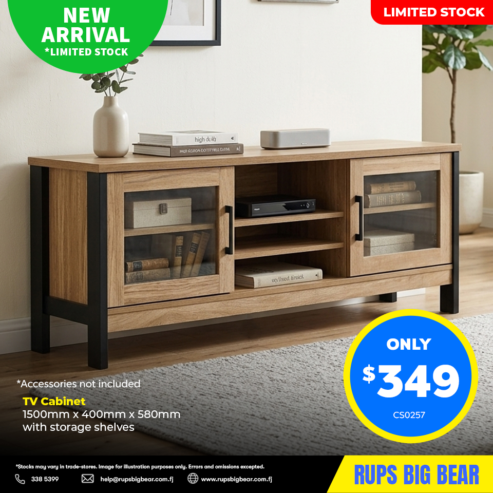 TV Cabinet with Storage Shelves