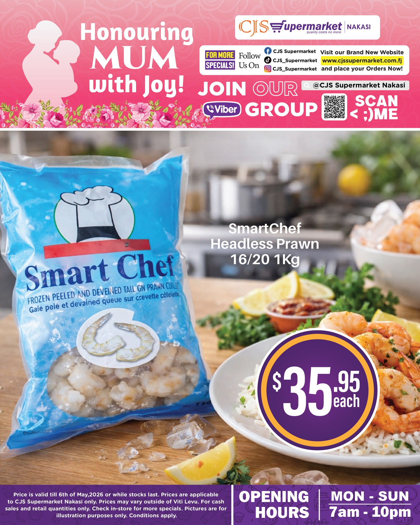 SmartChef Headless Prawn 16/20 1kg
