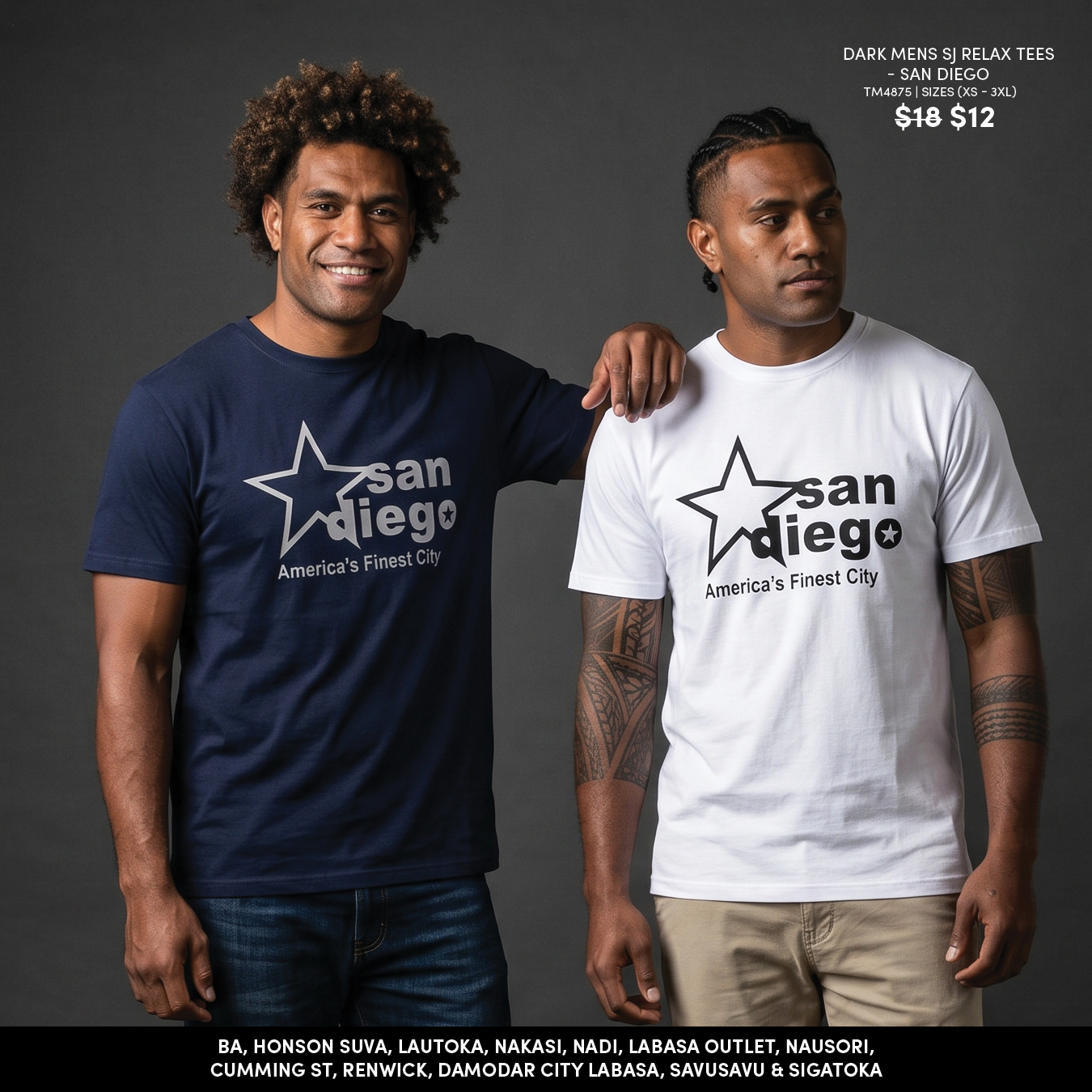 Dark Mens SJ Relax Tees - San Diego