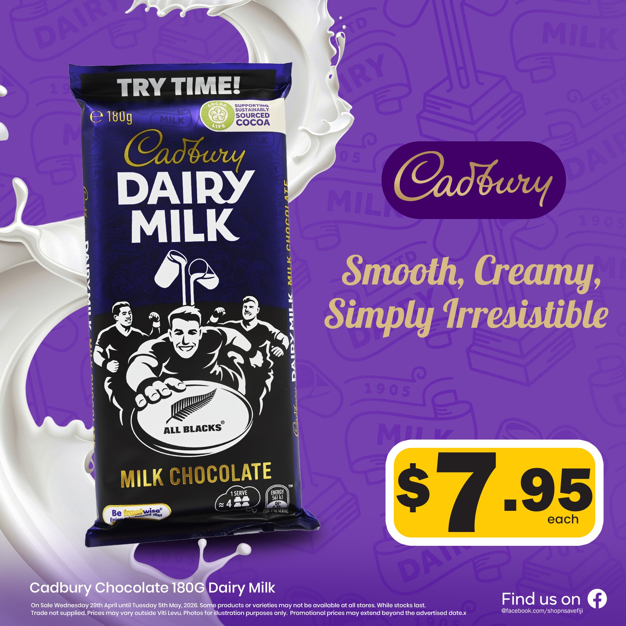 Cadbury Dairy Milk Chocolate 180G