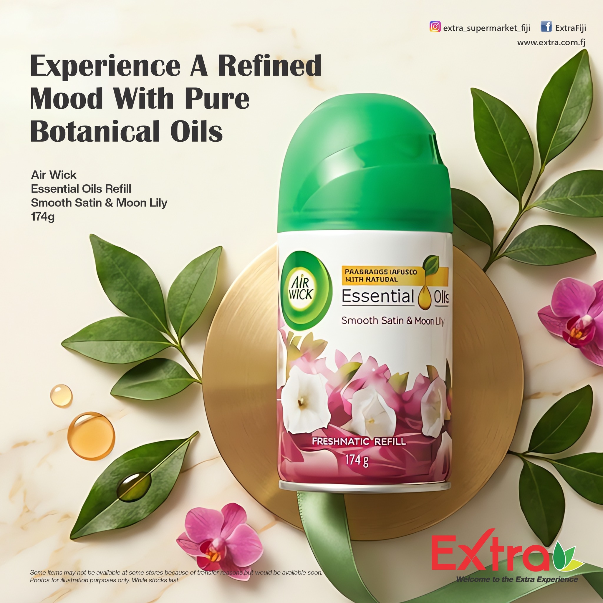 Air Wick Essential Oils Smooth Satin & Moon Lily Refill 174g