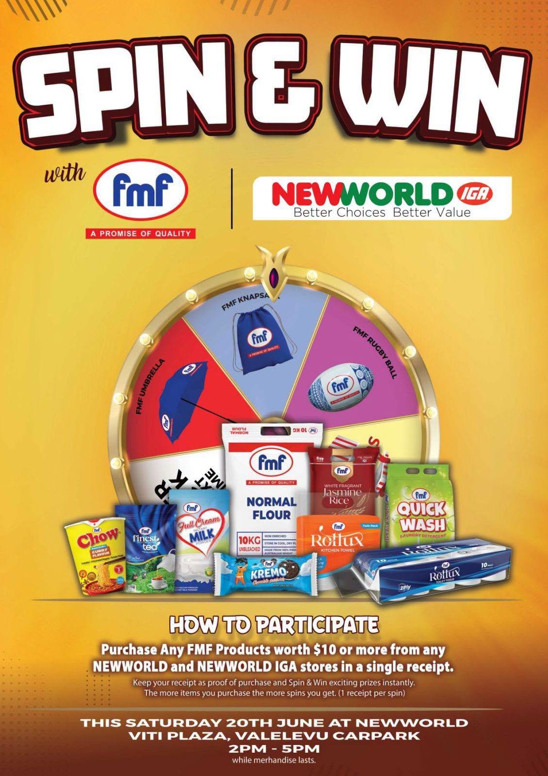 SPIN & WIN with FMF at New World IGA