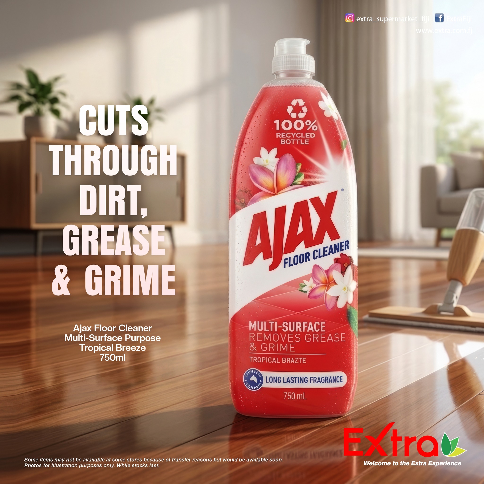 Ajax Floor Cleaner Multi-Surface Tropical Breeze 750ml