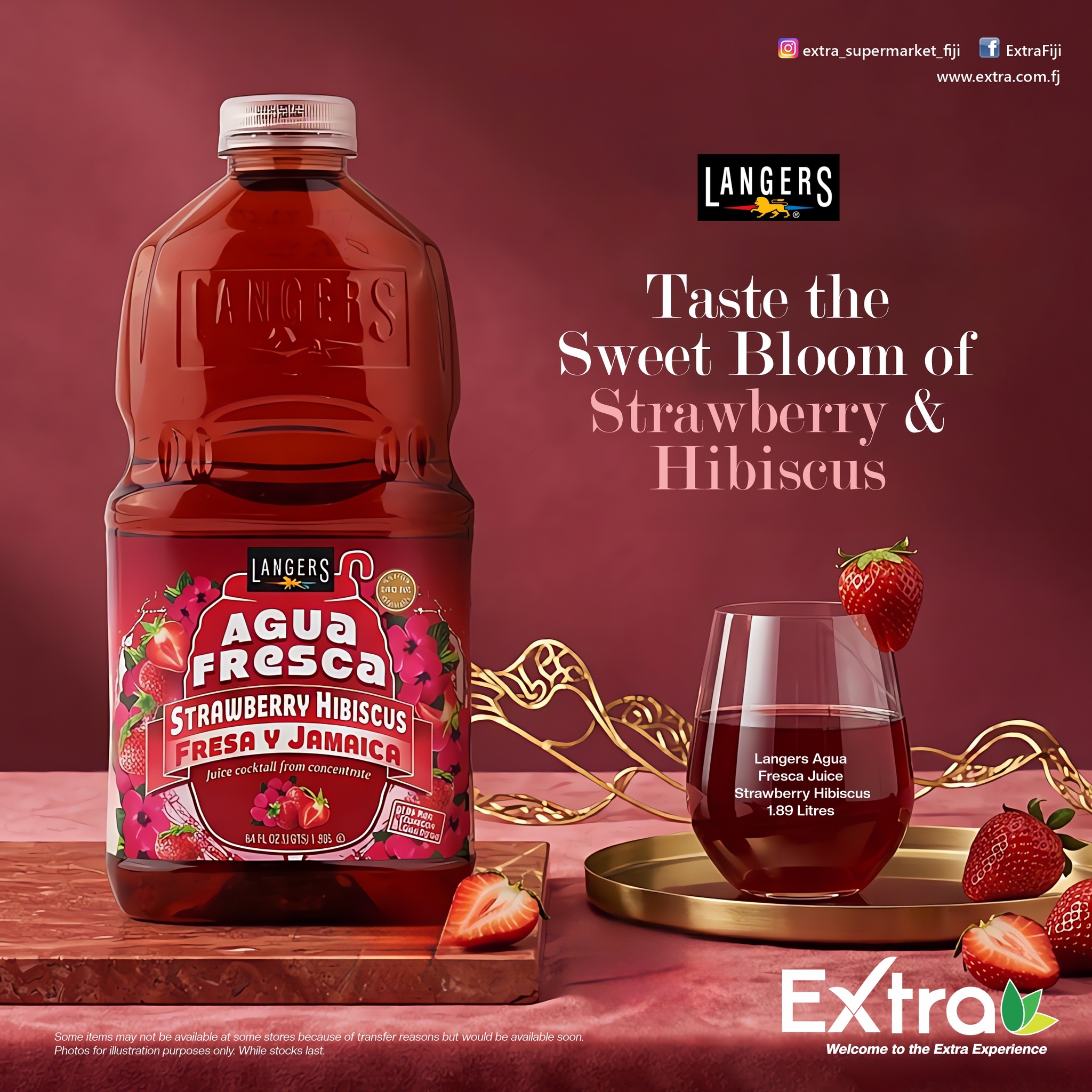 Langers Agua Fresca Strawberry Hibiscus Juice