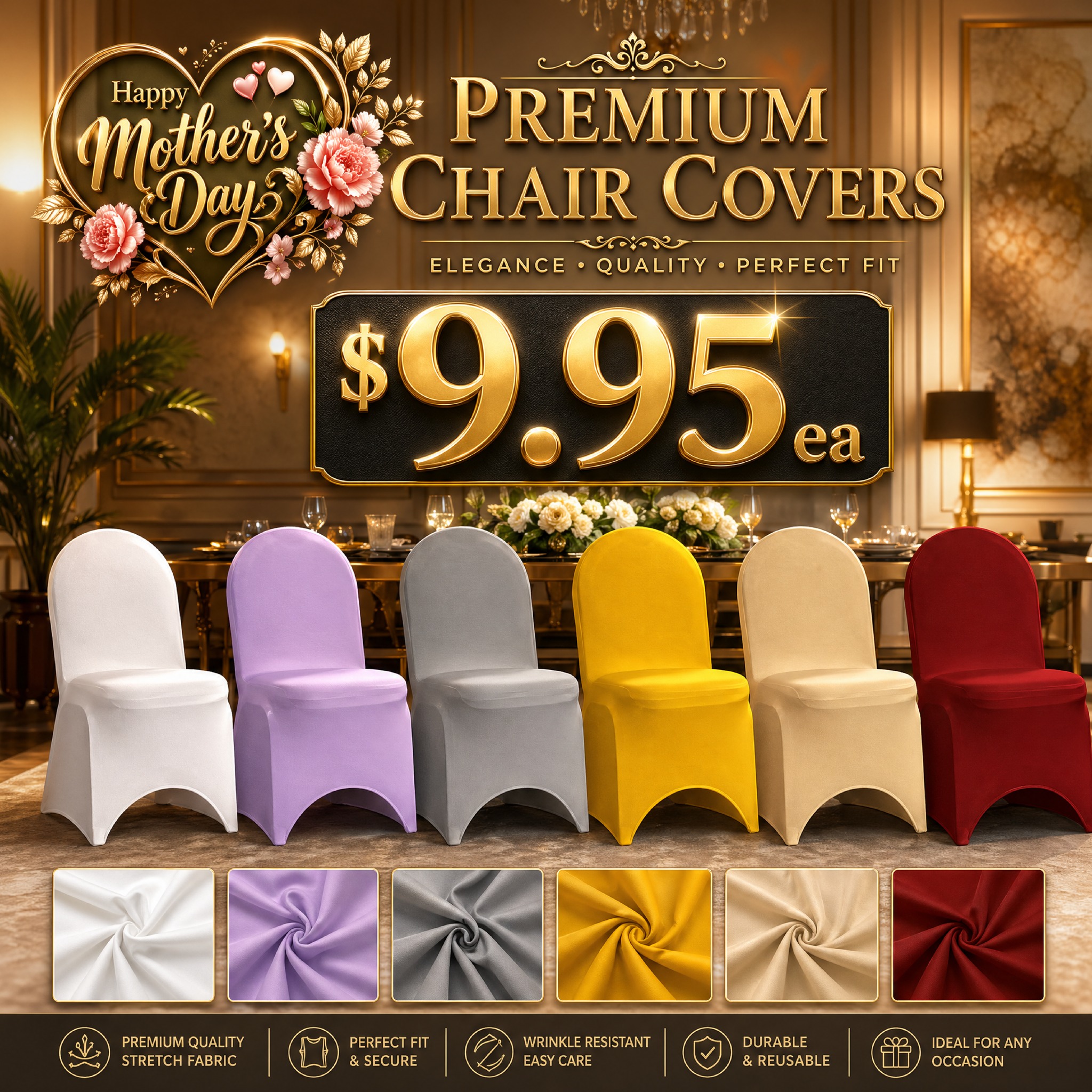 Premium Chair Covers - Mother's Day Special