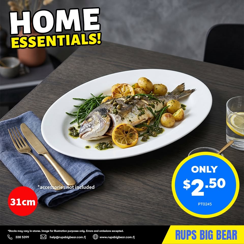 31cm White Oval Plate – Home Essentials