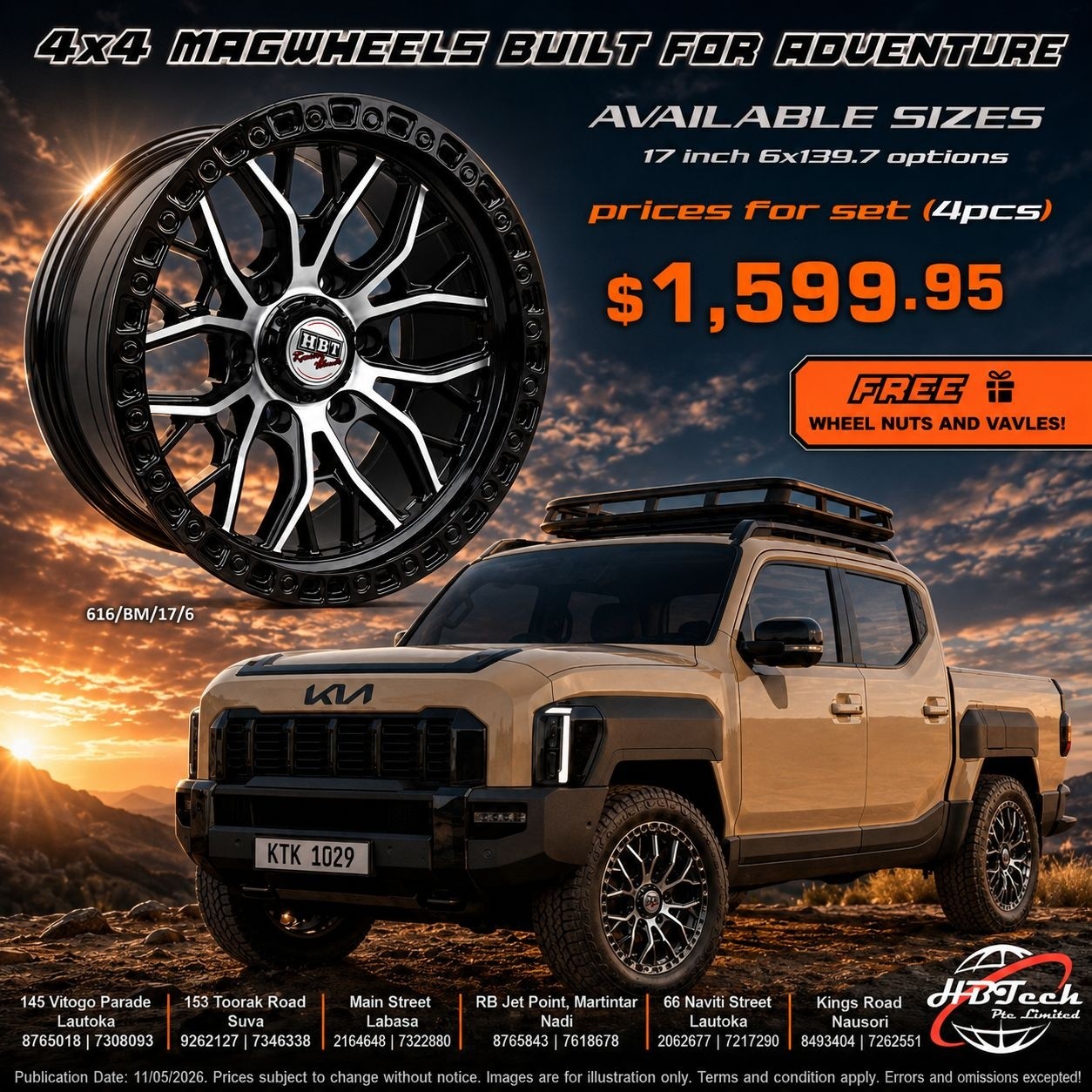 4x4 Magwheels 17 inch 6x139.7 - $1,599.95