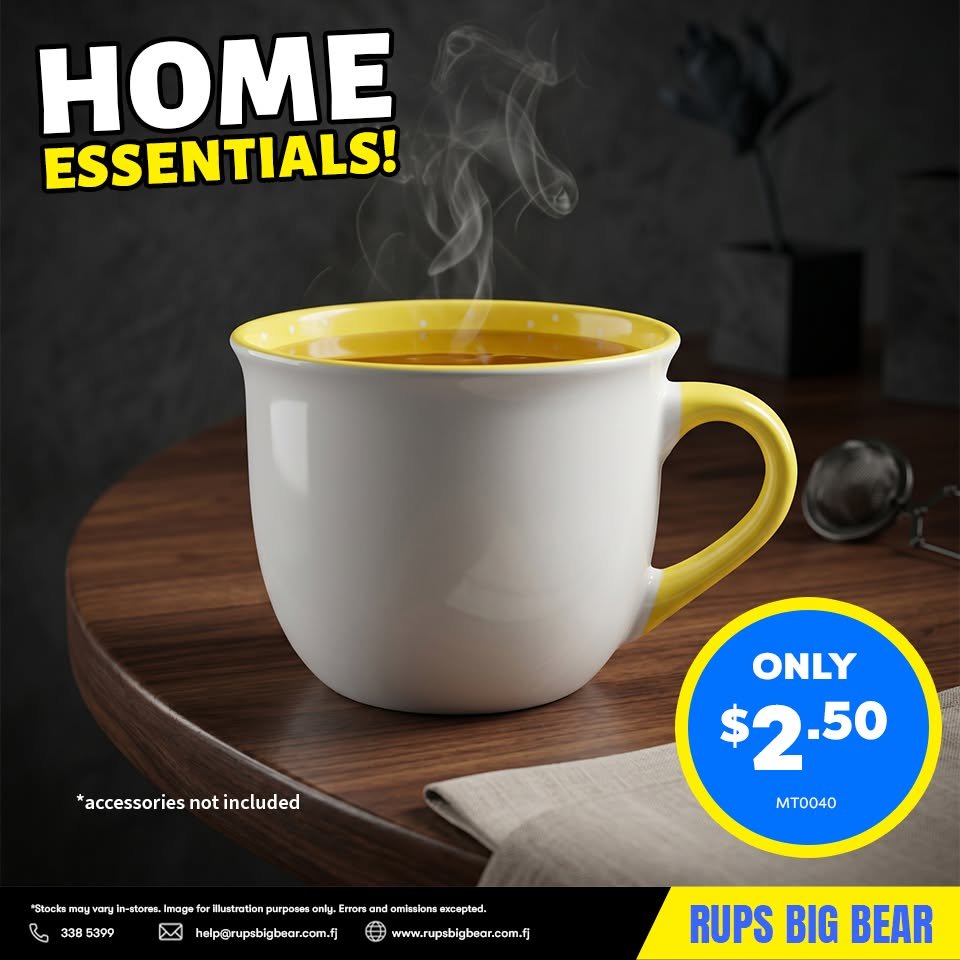White & Yellow Ceramic Mug - Home Essentials