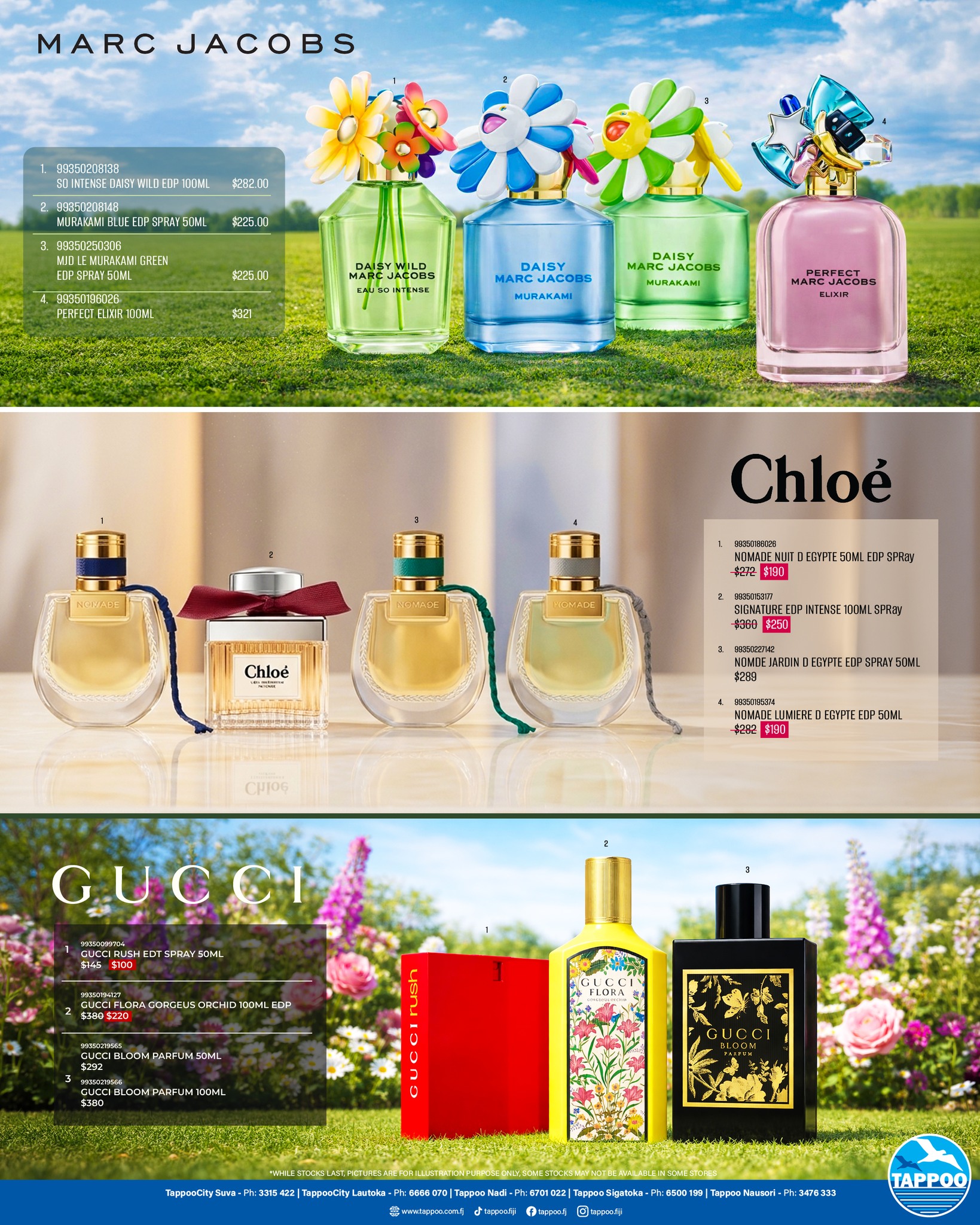 Luxury Fragrances: Marc Jacobs, Chloé & Gucci