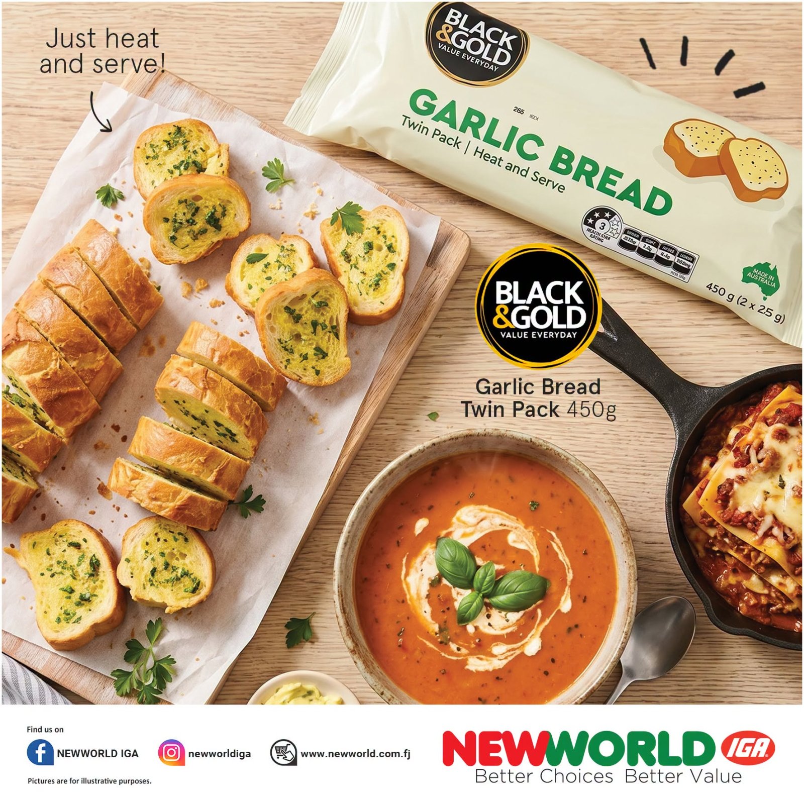 Black & Gold Garlic Bread Twin Pack - Page 1