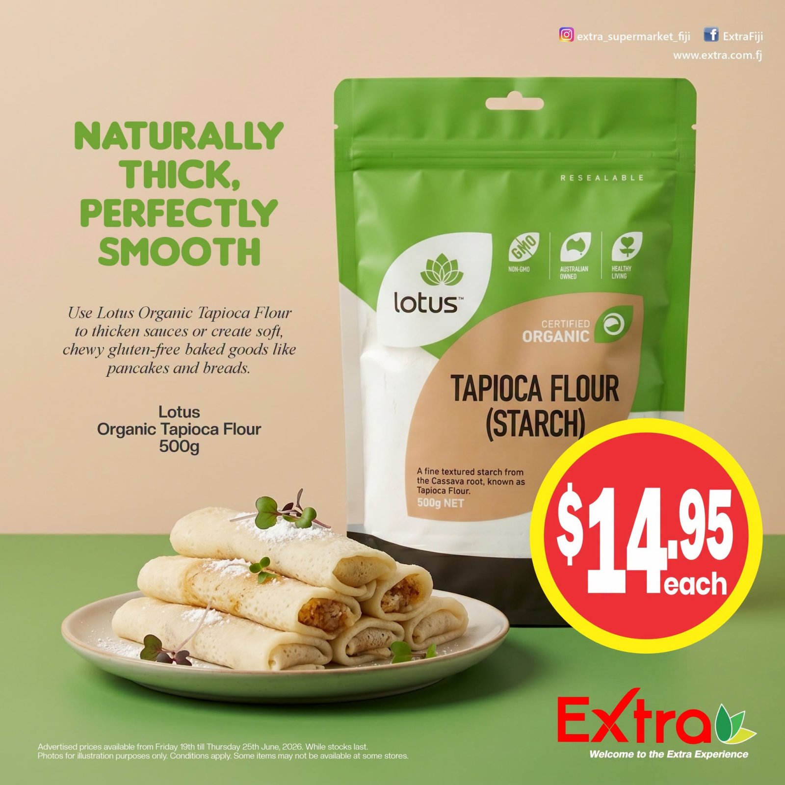 Lotus Organic Tapioca Flour 500g