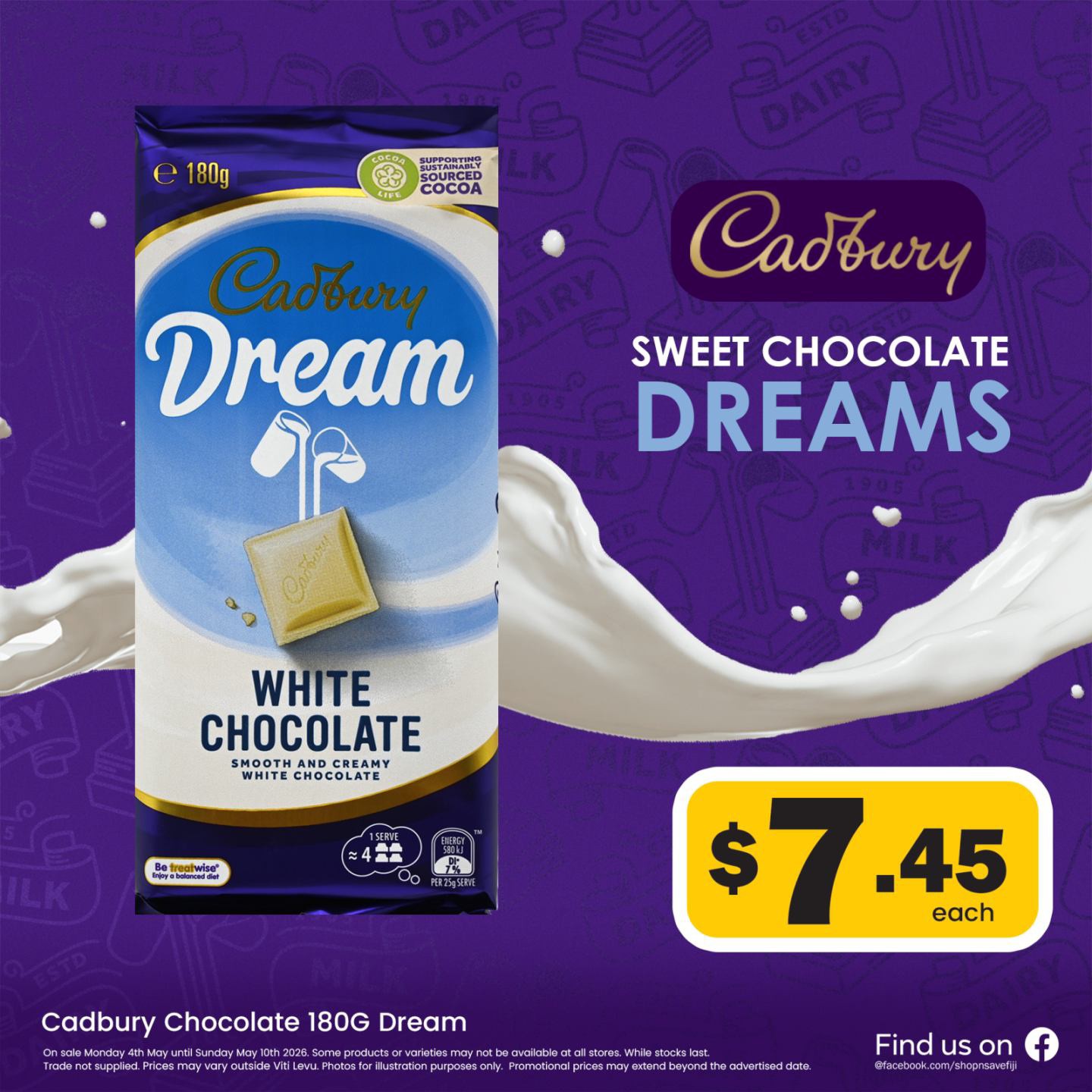 Cadbury Dream White Chocolate 180G