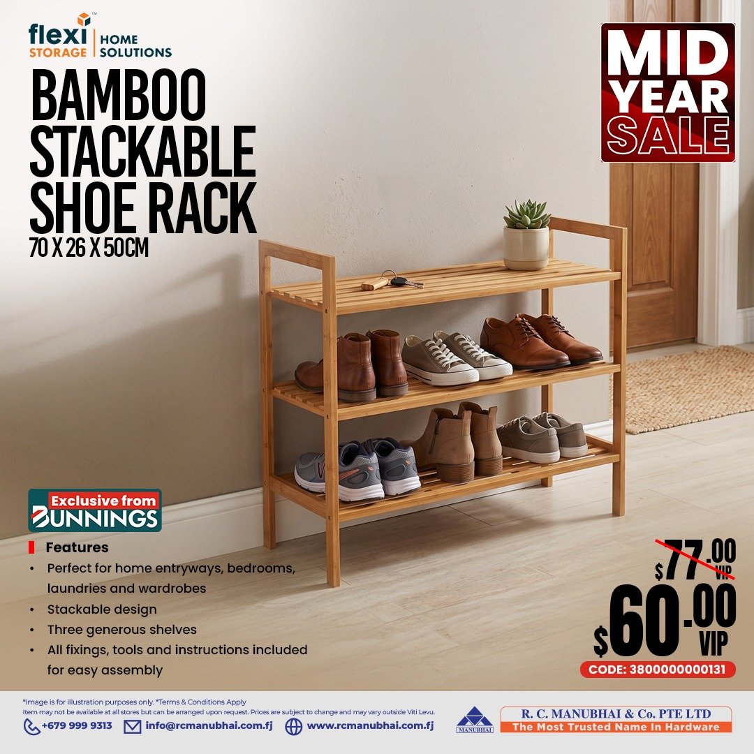Bamboo Stackable Shoe Rack