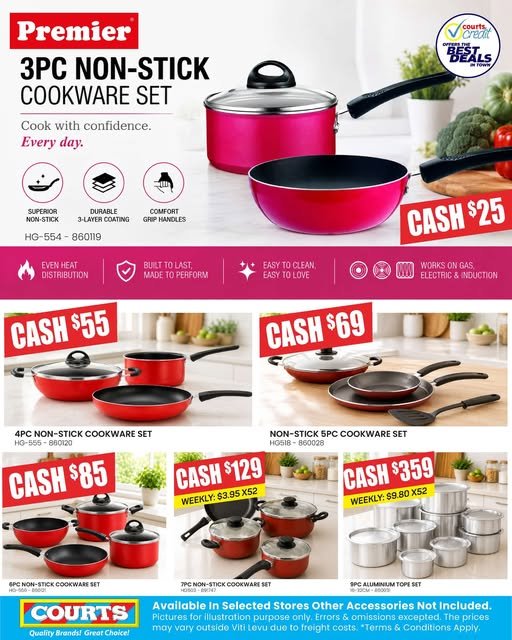 Premier 3PC Non-Stick Cookware Set