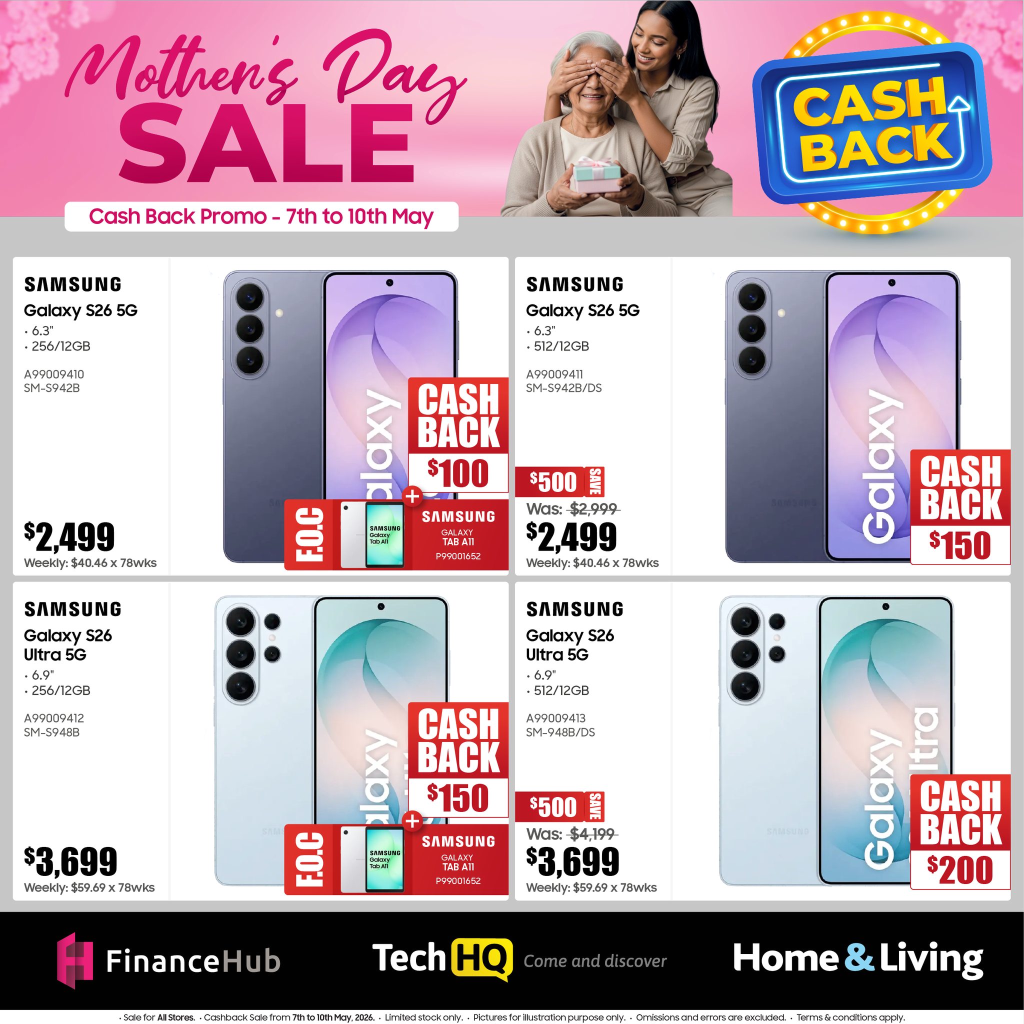 Mother's Day Sale - Samsung Galaxy S26 5G Cash Back Promo - Page 1